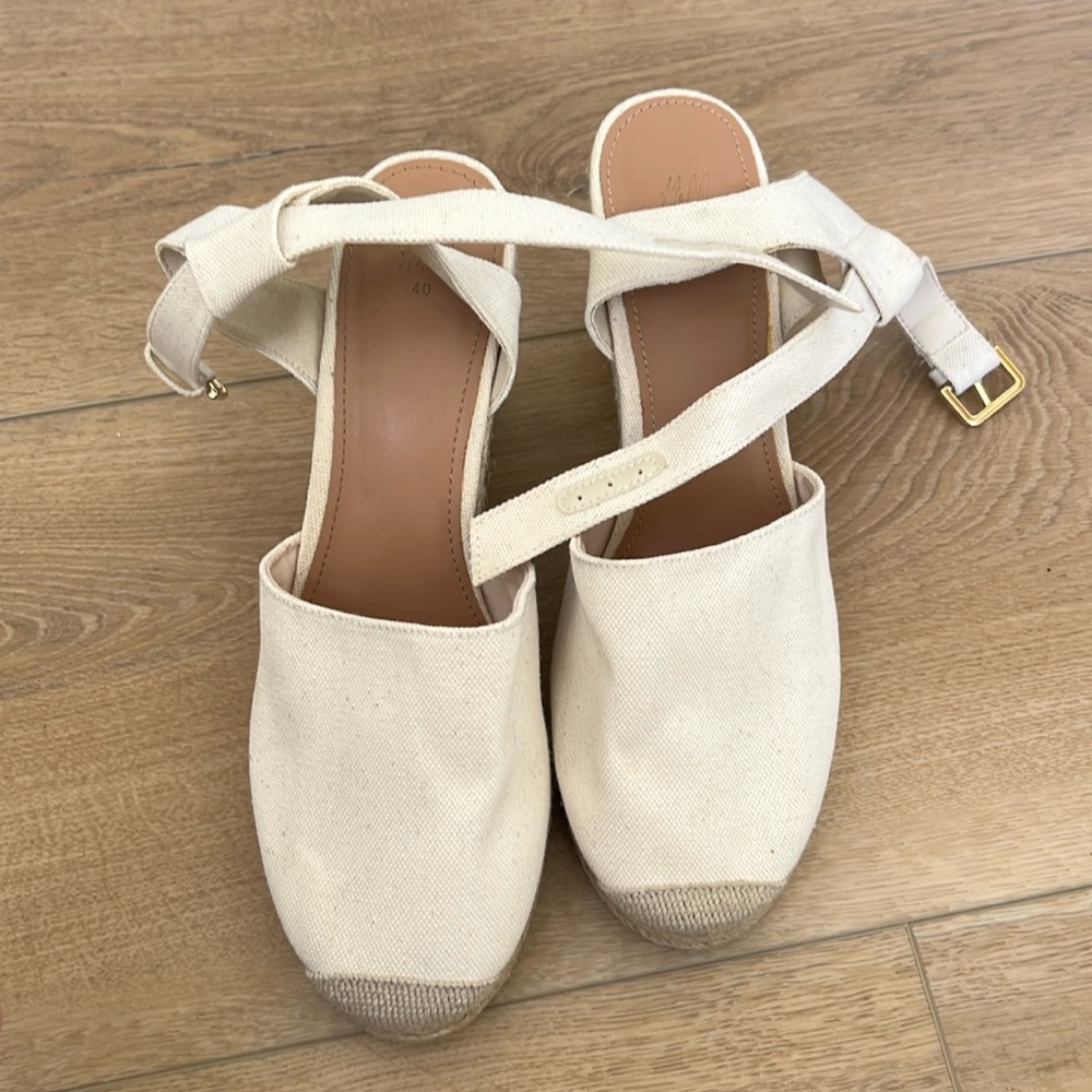 Beige Canvas H&M Platforms